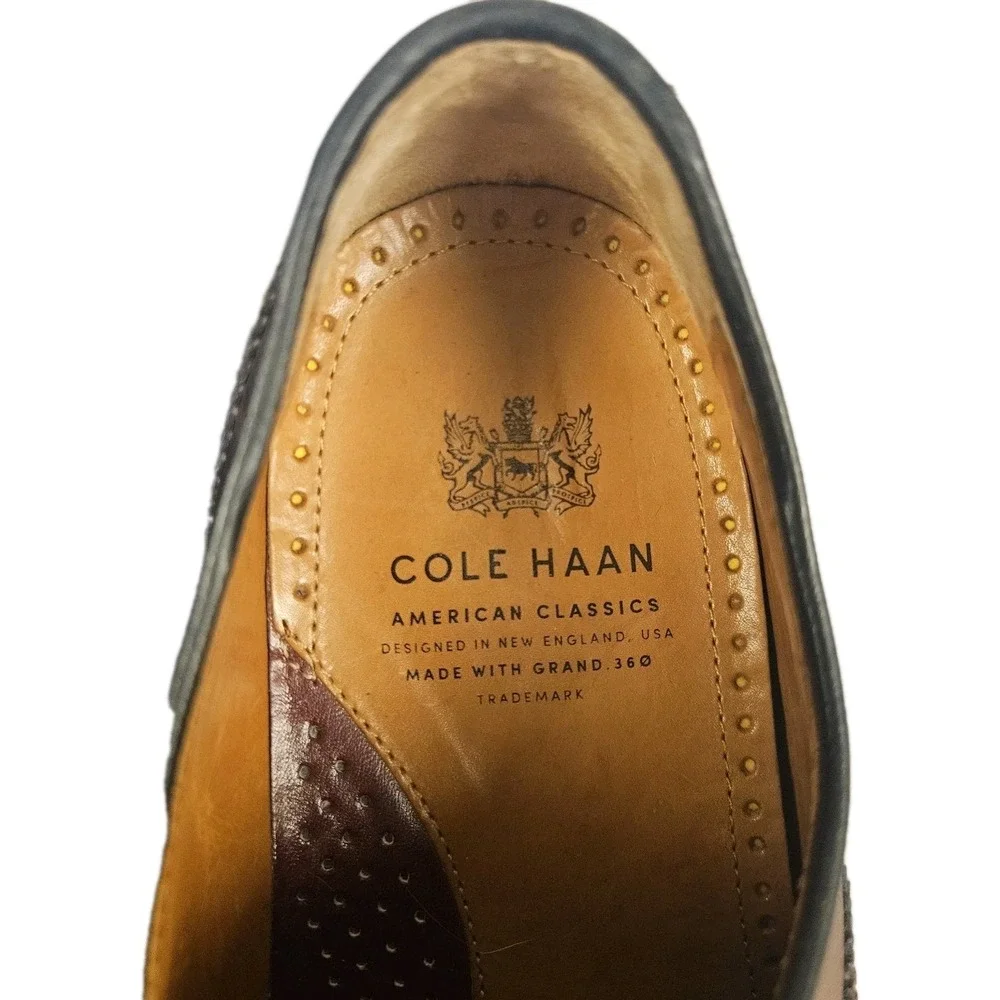 Cole Haan‎ American Classics Brown Leather Cap Toe Oxford Shoes Mens 9.5 E Wide